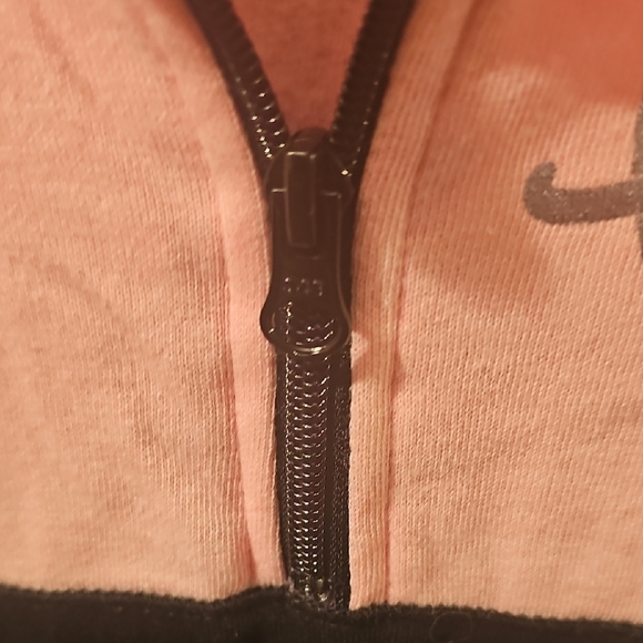 Justice Pink and Black Logo Soccer Zip Up Pullover Sweatshirt Size 12 - Picture 4 of 9
